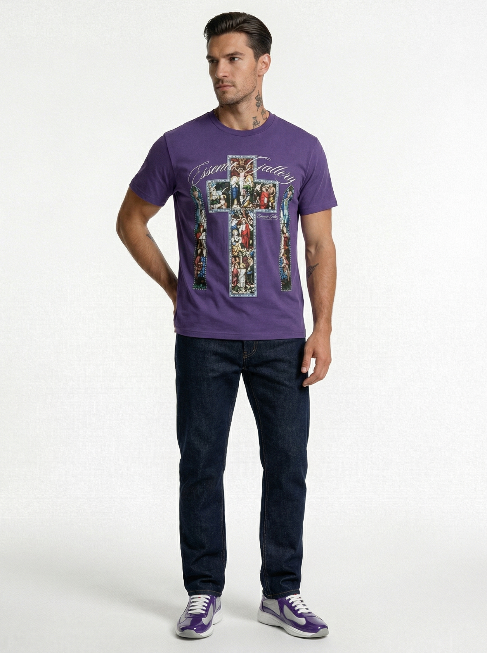 Sacred Cross T-Shirt - Purple – CLAUDZ