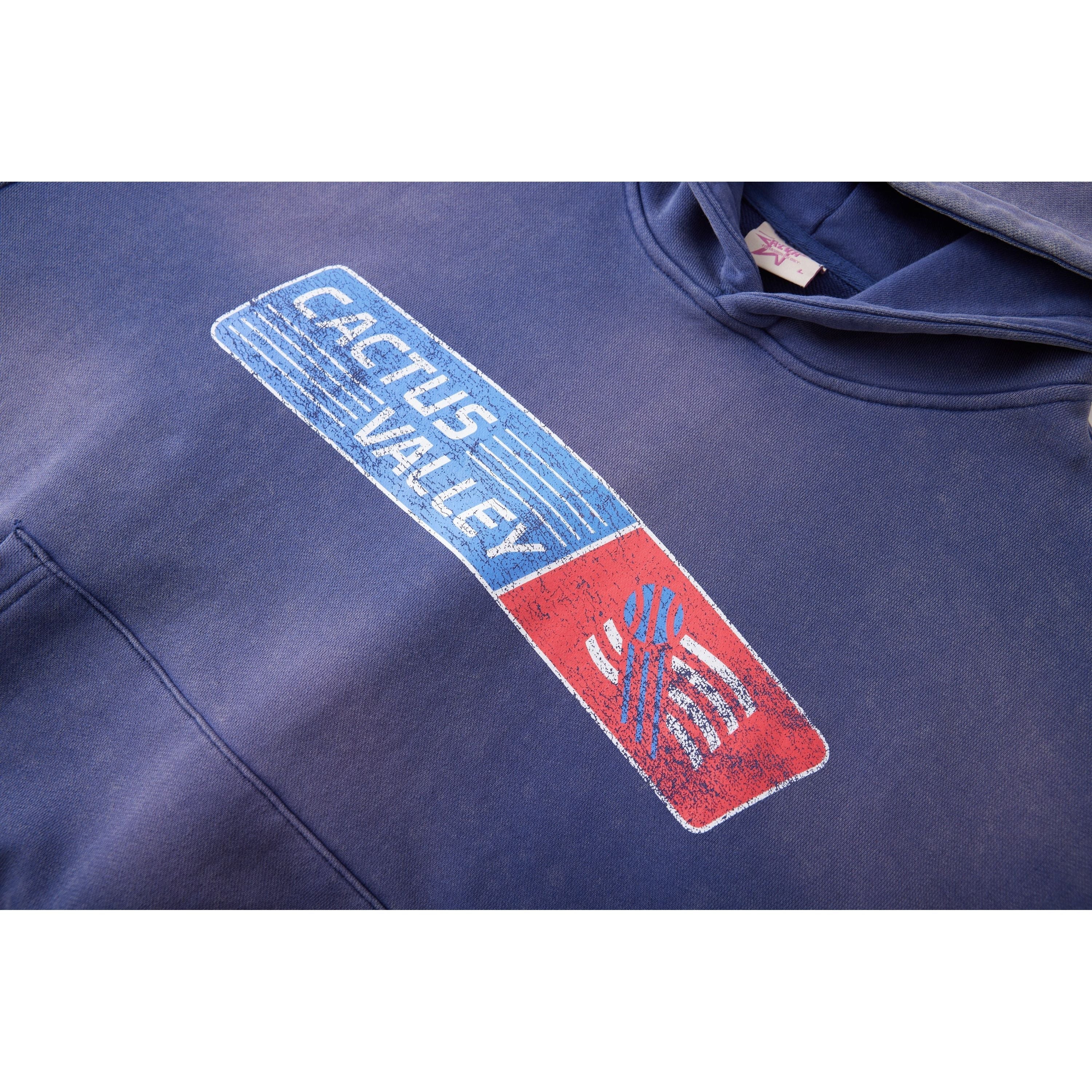 Pit Stop Hoodie Navy Blue Washed