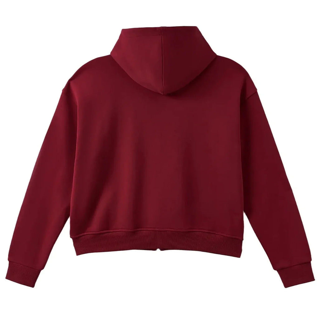 Crystal Cactus Zip-Up Hoodie Maroon