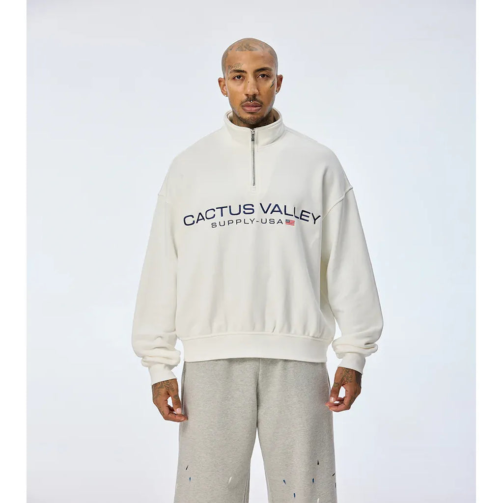 USA Quarter Zip White
