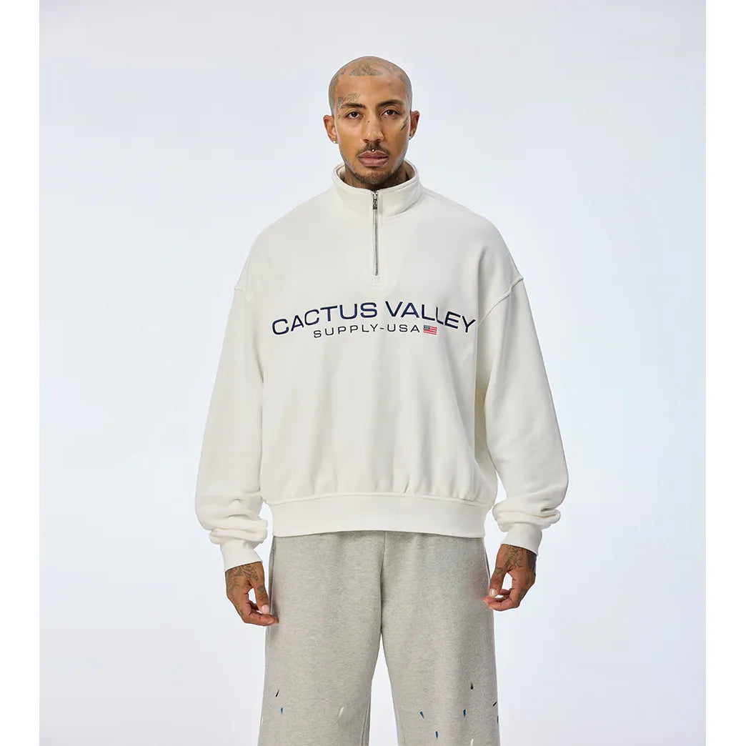 USA Quarter Zip White