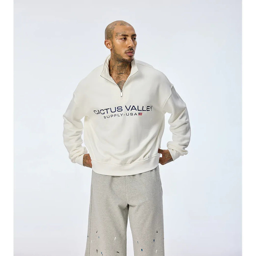USA Quarter Zip White