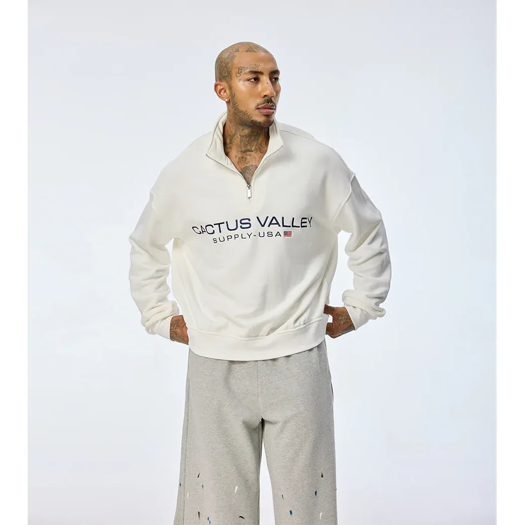 USA Quarter Zip White