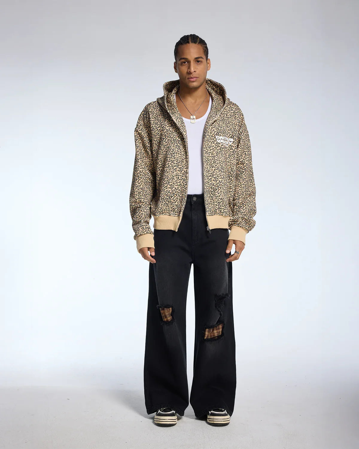 Leopard Zip-Up Hoodie