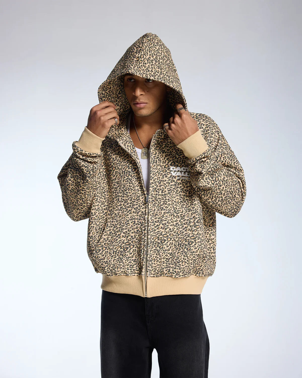 Leopard Zip-Up Hoodie