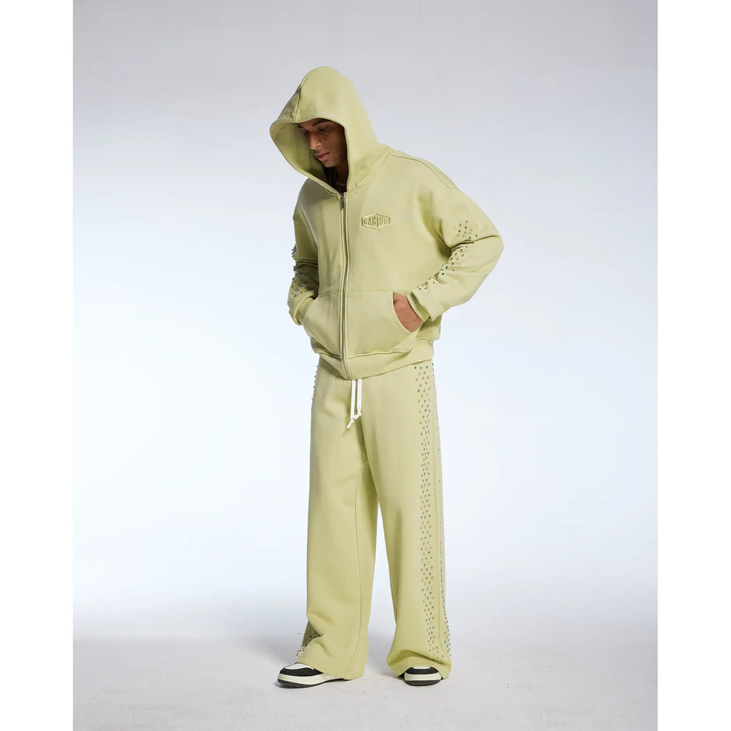 Crystal Cactus Zip-Up Hoodie Sage