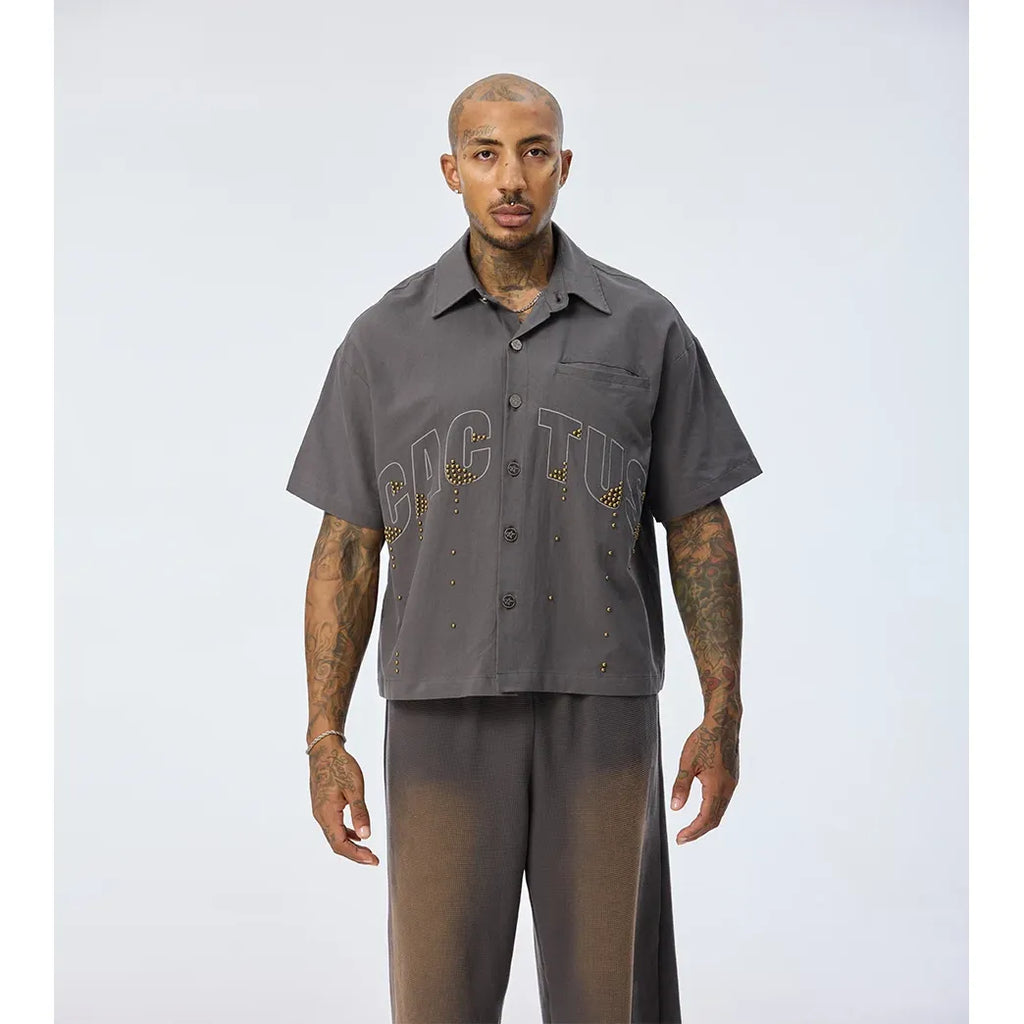 Cactus Stud Drip Button Up