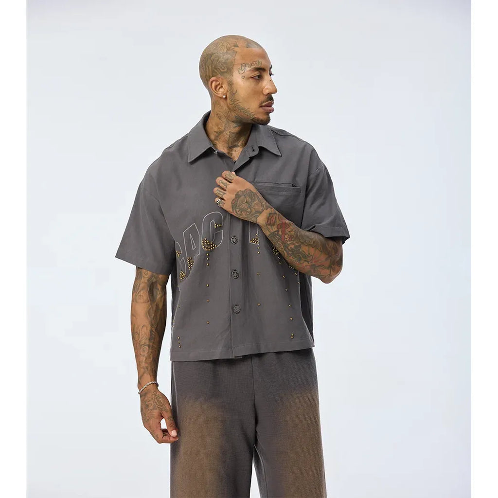 Cactus Stud Drip Button Up