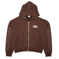 Crystal Cactus Zip-Up Hoodie Brown
