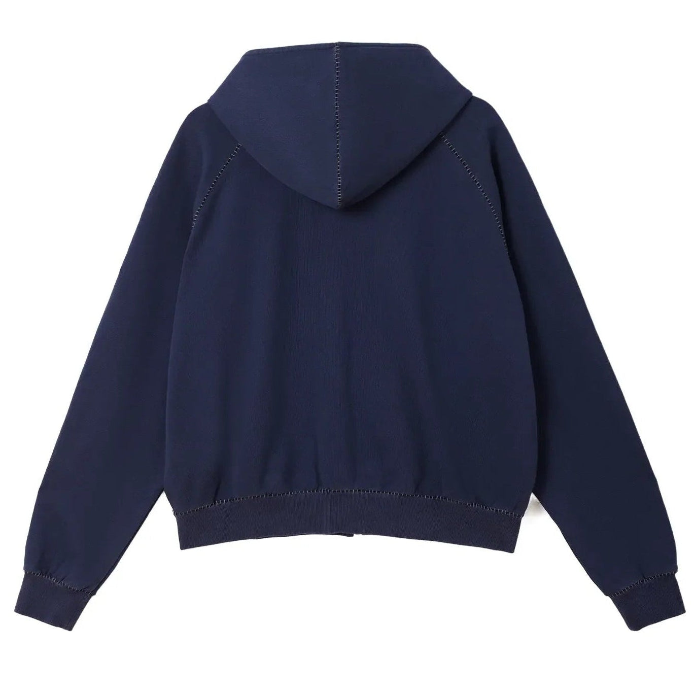 Blanket Stitch Zip Up Hoodie Navy