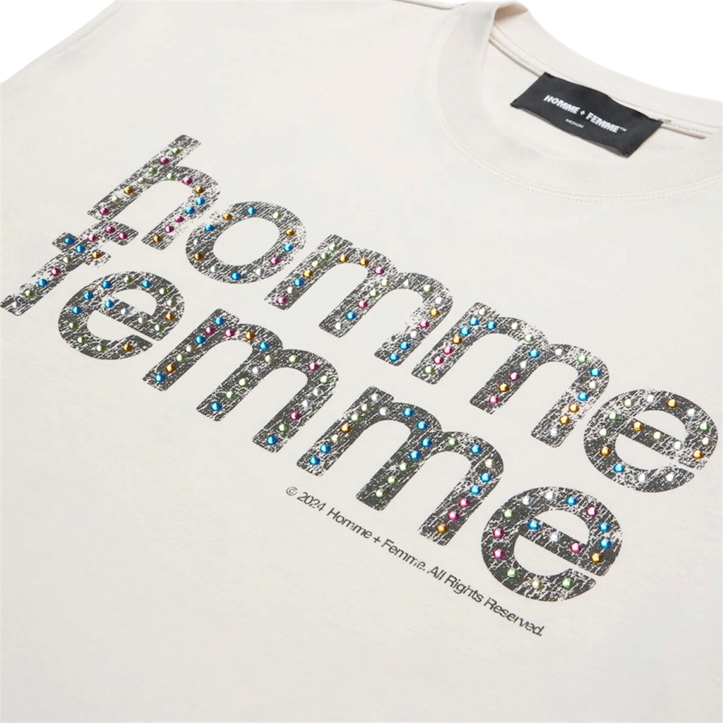 Mardi Grass White Cropped Tee