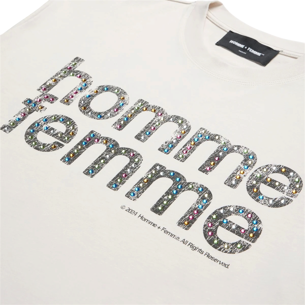 Mardi Grass White Cropped Tee