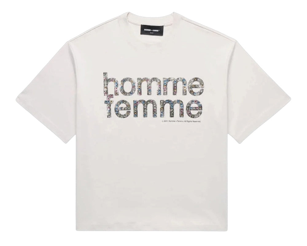 Mardi Grass White Cropped Tee