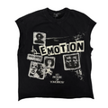 Newspaper Sleeveless tee Black
