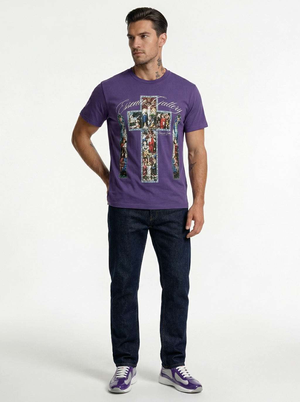 Sacred Cross T-Shirt - Purple