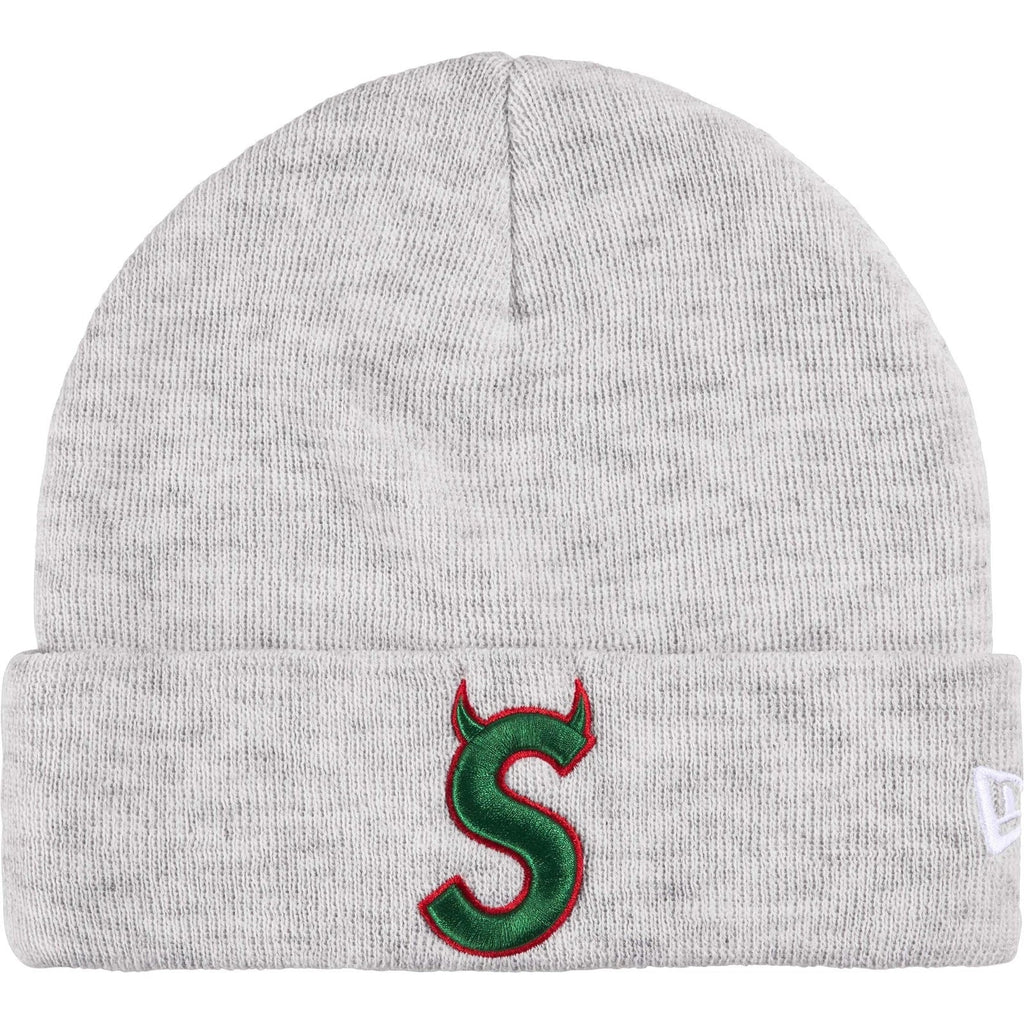 Supreme New Era Devil S Logo Beanie Grey